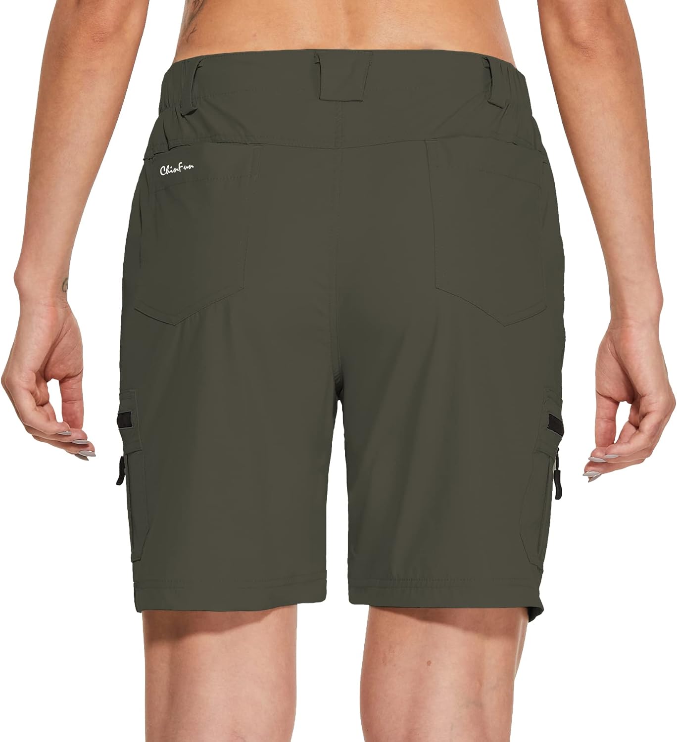 ChinFun Women's Stretch Cargo Shorts Lightweight Hiking Shorts Quick Dry Outdoor Shorts Water Resistant with 6 Pockets - Image 3