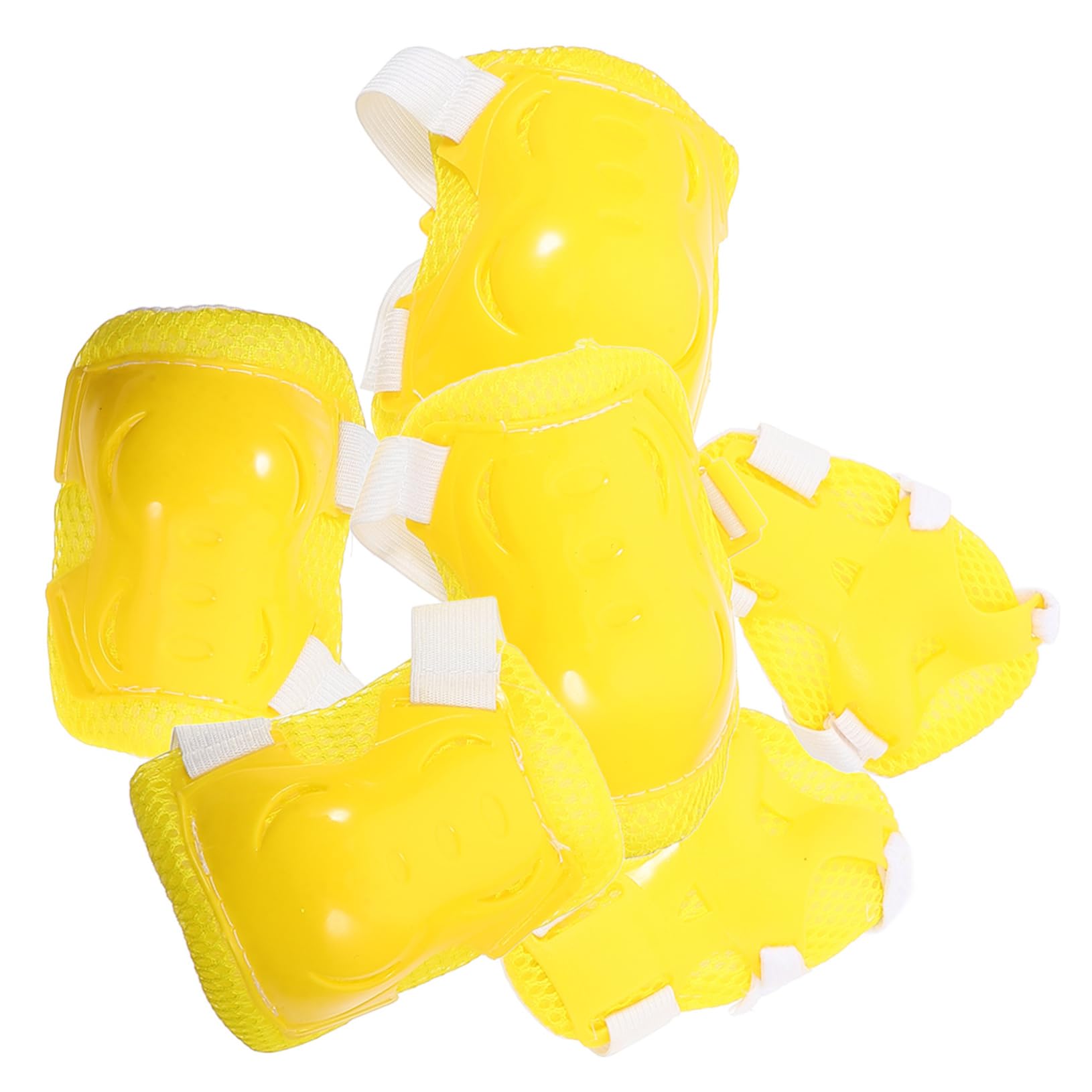 KICHOUSE Skateboard Protective Gear Set Boys and Girls Kneepads Elbow Pads Wrist Guards Neon Yellow for Sports Cycling
