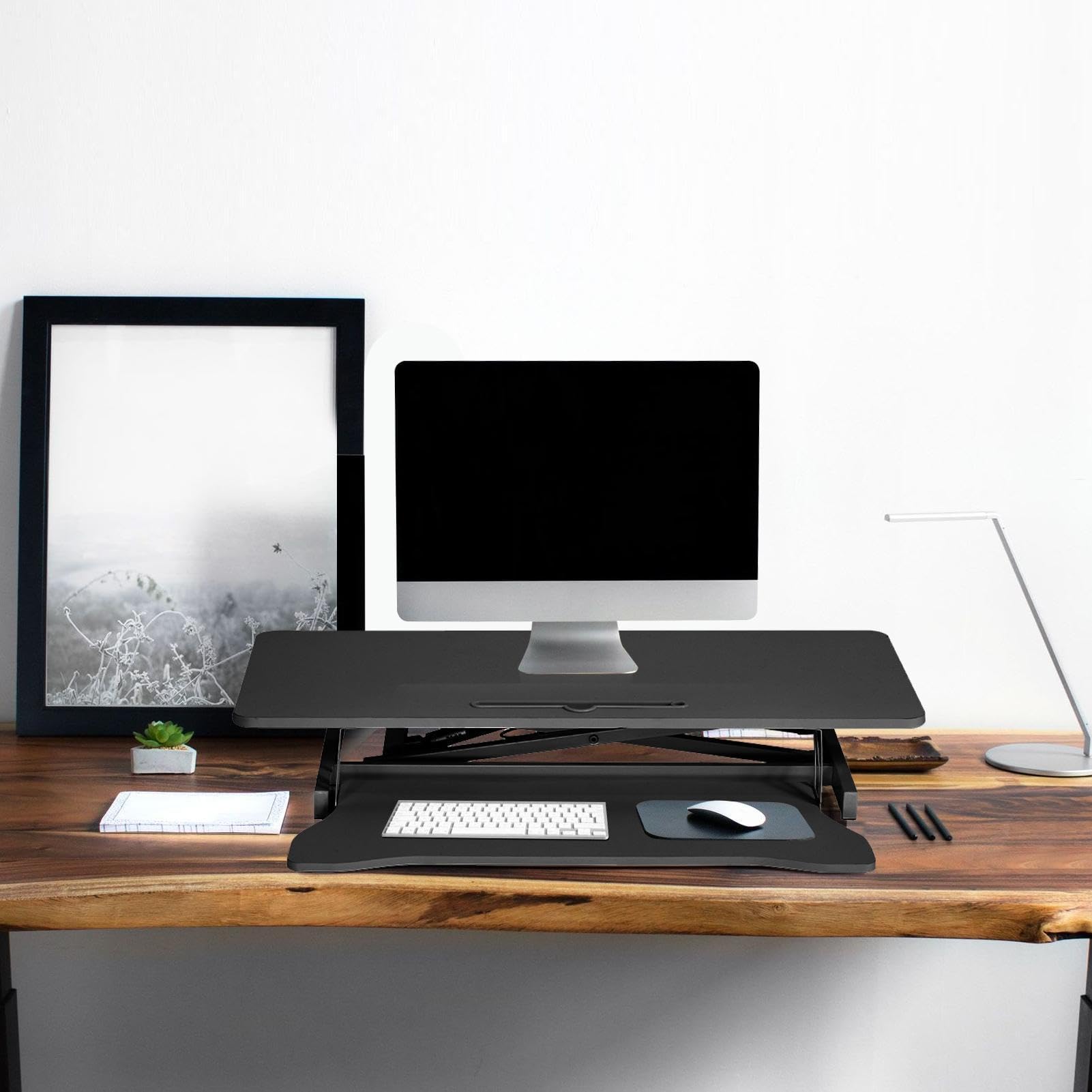 Bureau debout réglable en hauteur, convertisseur de table pour ordinateur portable avec ergonomique
