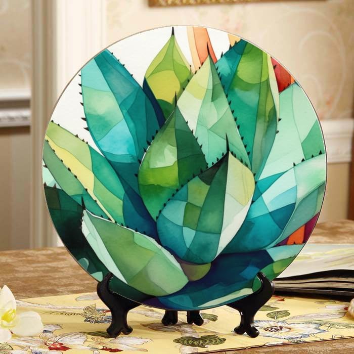 Tiger 10-inch Ceramic Plate for Wall Display or Tabletop, with Stand & Hook DP-947184208