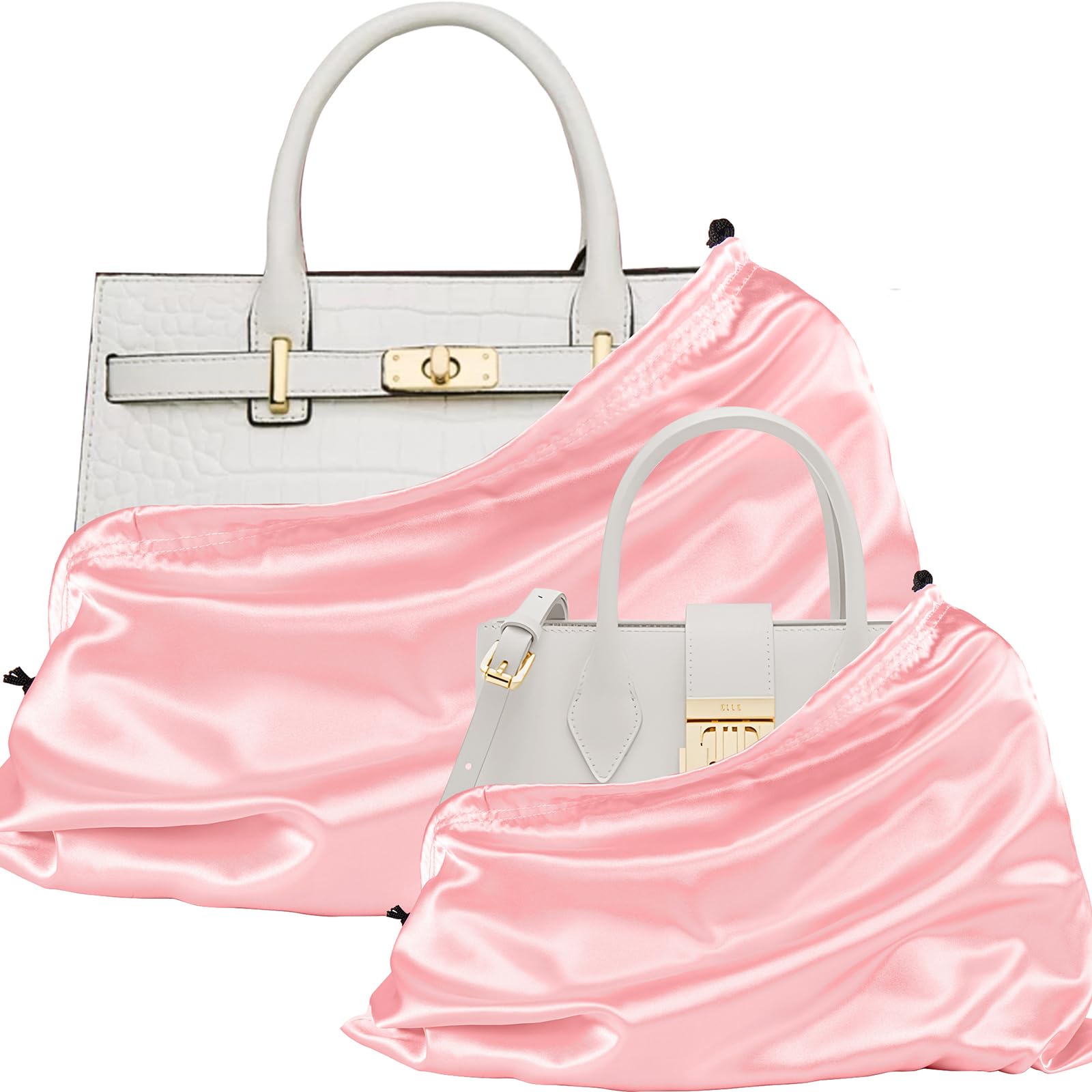 P Pothuiny 2 Pcs Satin Dust Bags for Handbags