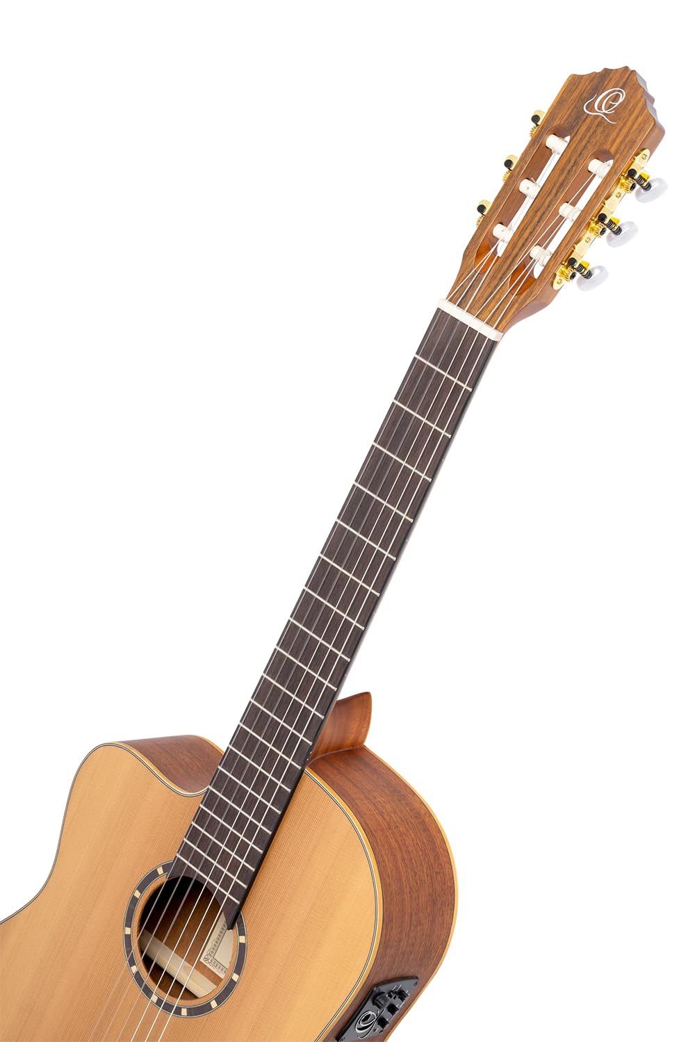 Ortega RCE131L - Guitarra clásica, cedro y caoba, para zurdos, tamaño 4/4, color blanco