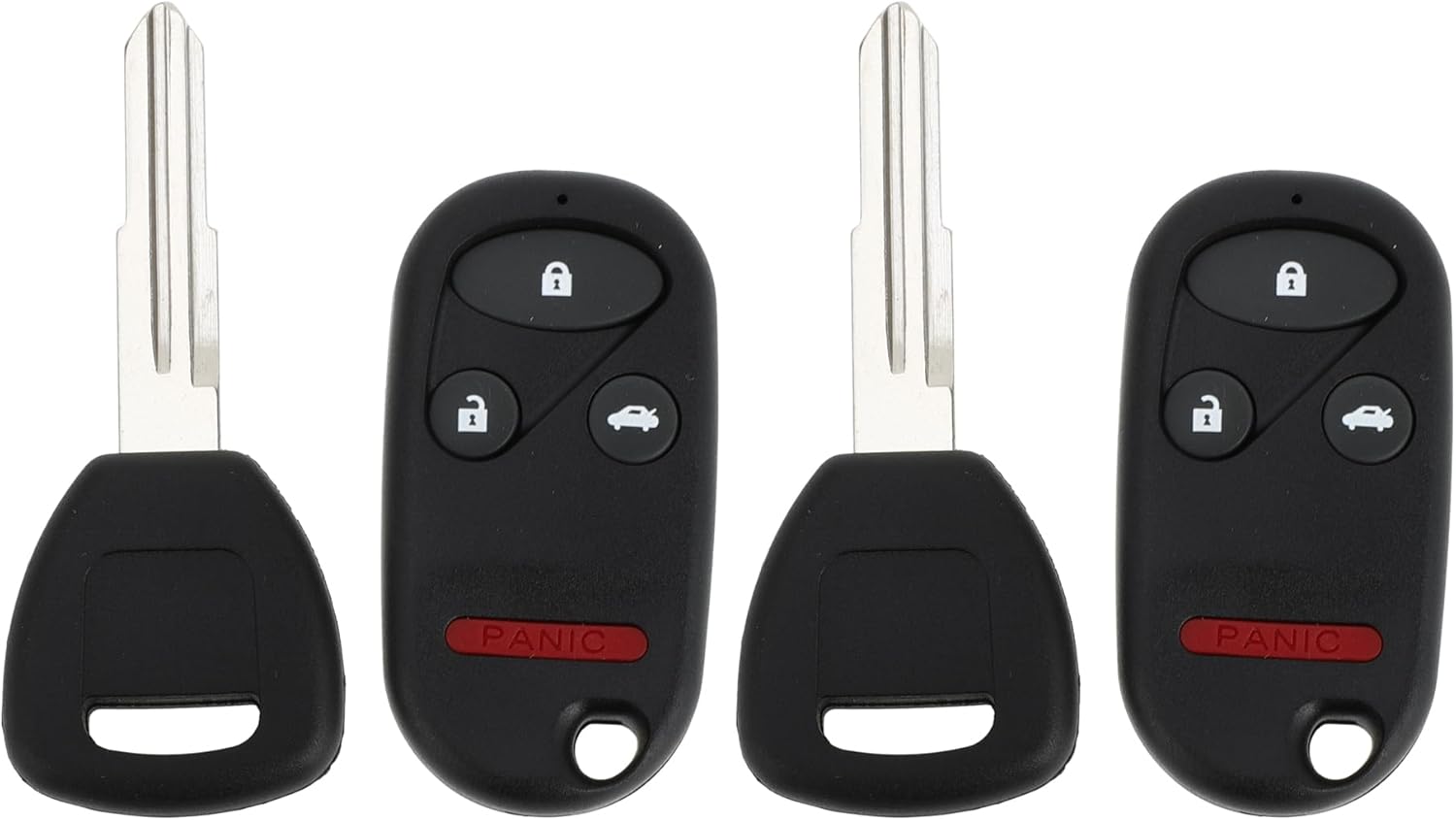 X AUTOHAUX 2pcs 433MHz A269ZUA101 Keyless Entry Remote Ignition Transponder Key Fob for Honda Civic 1996-2000 for Honda Accord 1998-2002 13 Chip 4 Buttons