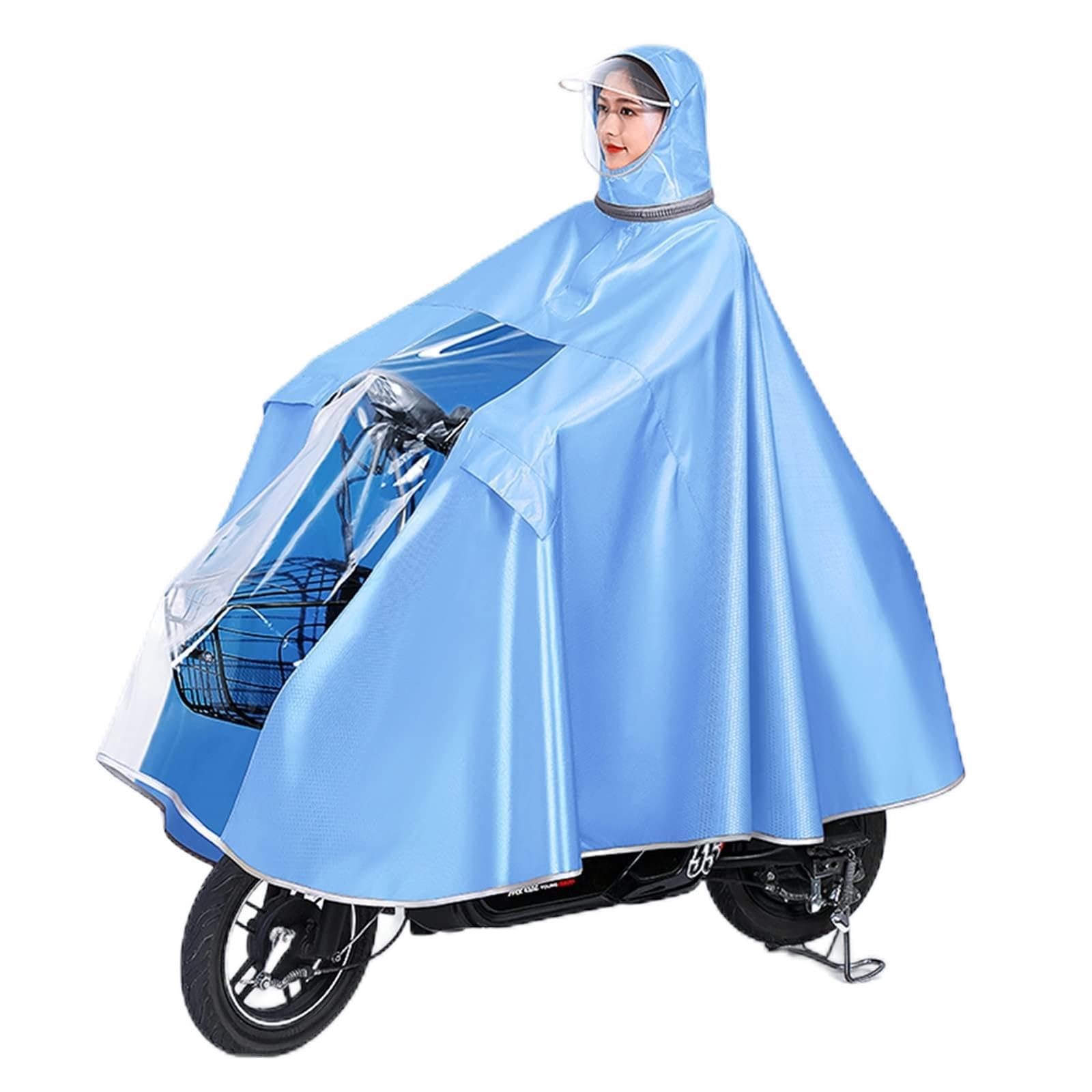 Płaszcz przeciwdeszczowy dla rowerzystów, Rowerowy płaszcz przeciwdeszczowy, deszcz z kapturem na rower, elektryczny, hulajnogę(Light Blue,S)
