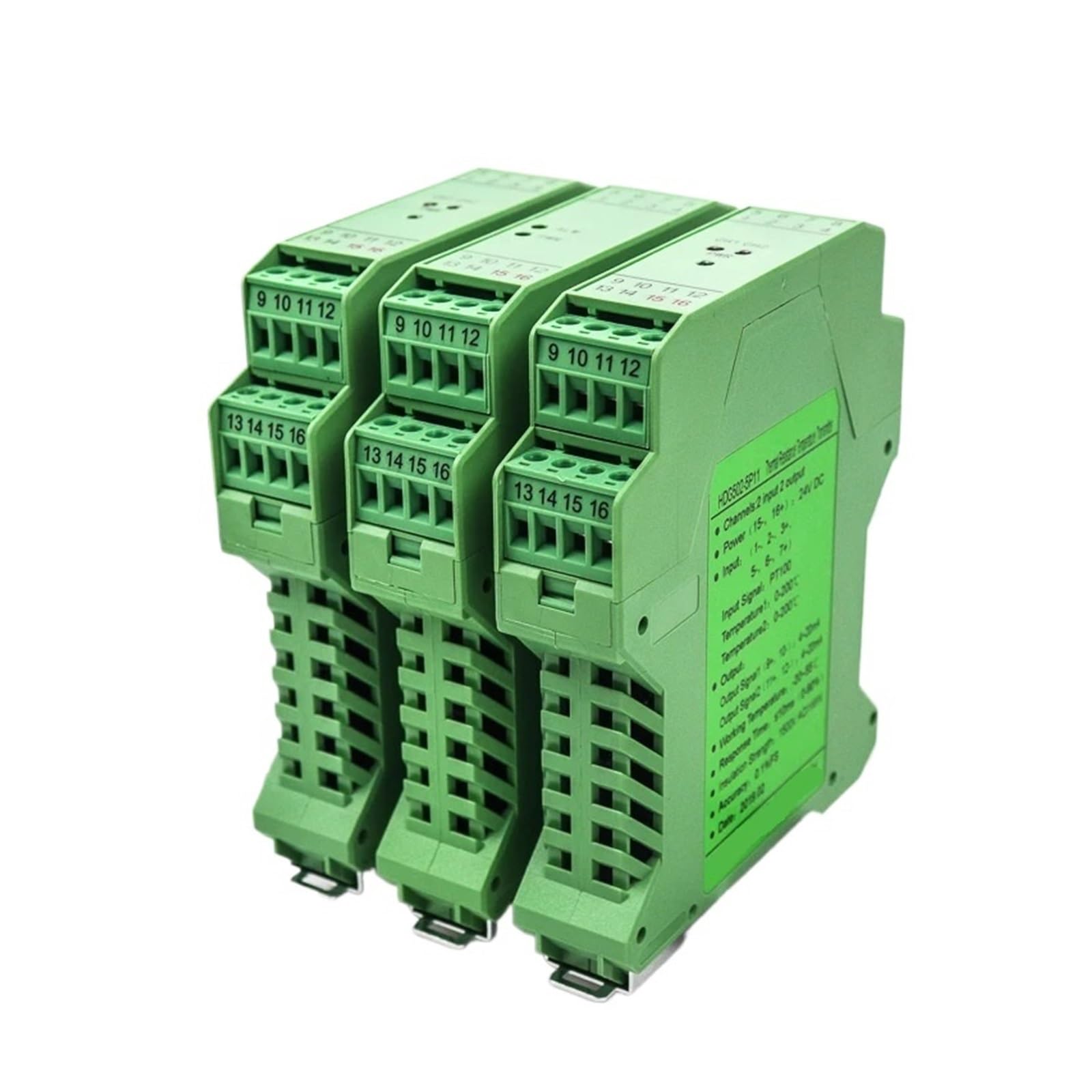 Convertisseur de signal de température Pt100 PT1000 Cu50 double canal 24V 0-10V