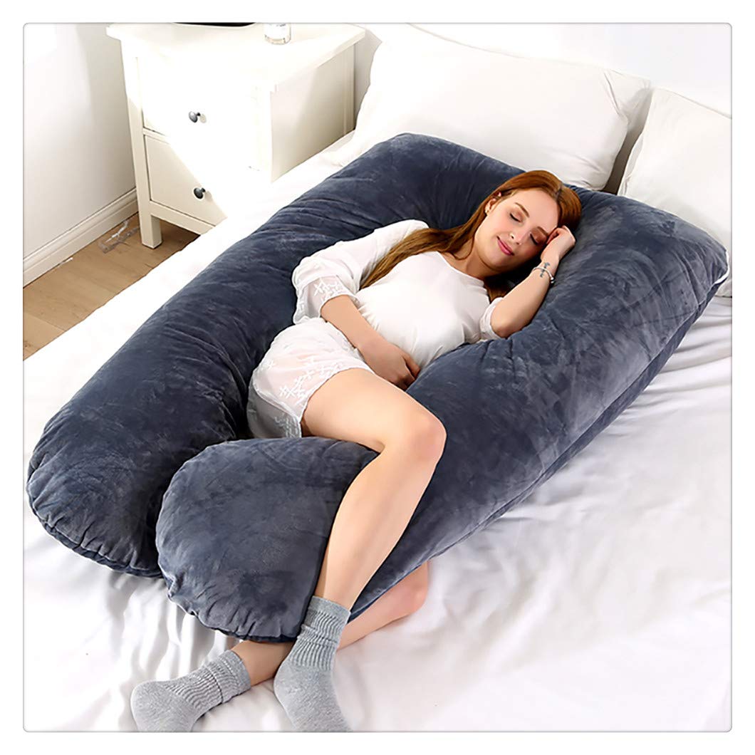 HONGBI U-förmiges Seitenschläferkissen 70x130cm - Schwangerschaftskissen & Stillkissen In Lila