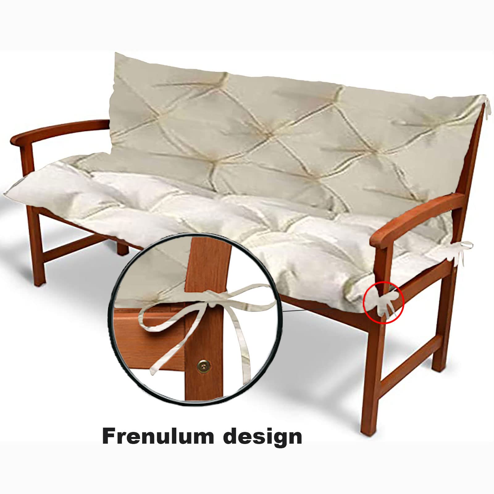 Cuscino Per Panca In Memory Foam Antiscivolo - 91,4x35,6 Cm Beige, Con Fodera In Lino E Cerniera, Per Interno Ed Esterno