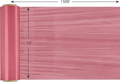 Miniatura 2 de 8NET - Rollos de película de plástico de envoltura elástica de color rojo resistente calibre 80 para embalaje de paletas de mudanza y embalaje, 4
