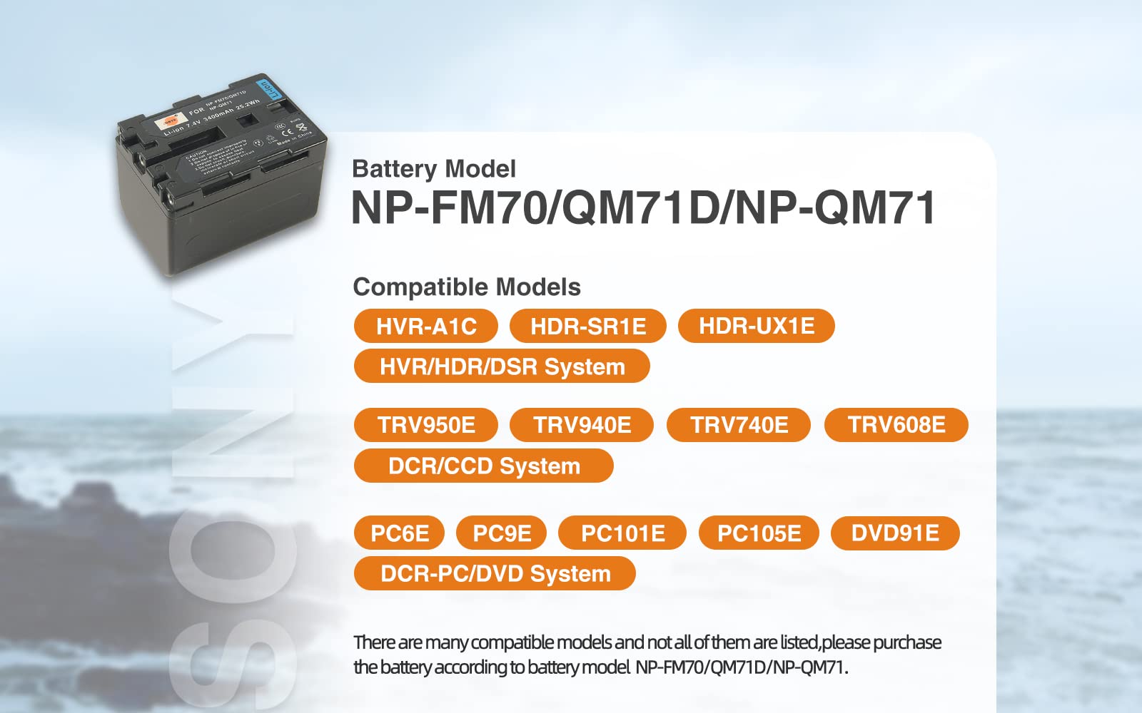 DSTE Lot de 2 batteries Li-ion compatibles avec Sony NP-FM70 NP-QM71 NP-QM71D DCR-PC115 DCR-PC120 DCR-PC330 DCR-TRV25 DCR-TRV27 DCR-TRV30 DCR-TRV33