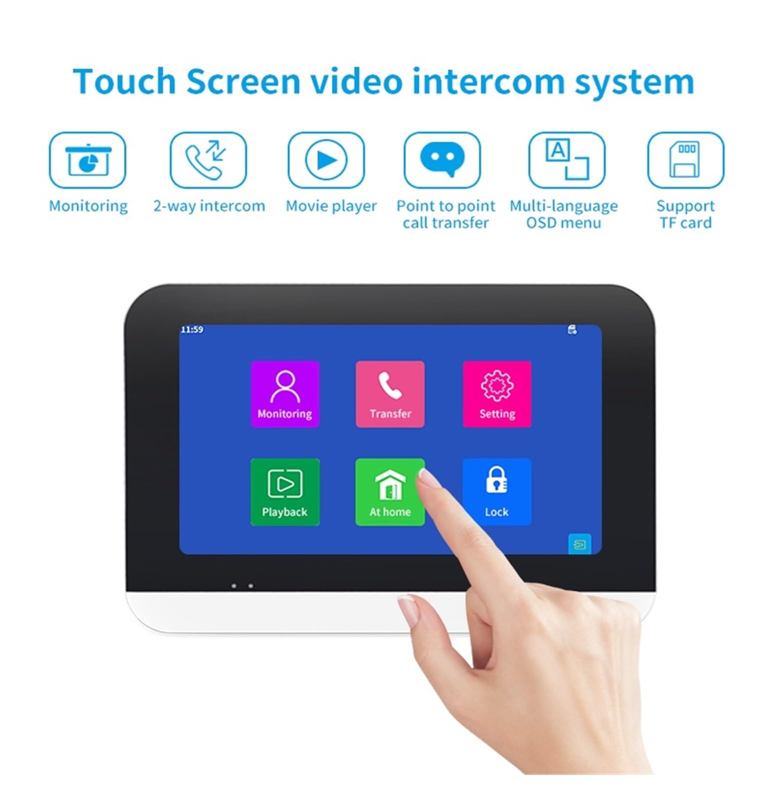 Videocitofono WIFI IP Videocitofono Password Remota Sblocco Monitoraggio LAN Locale(Size:A KITS)