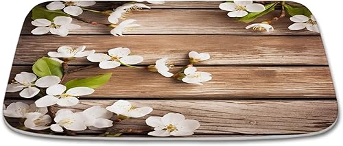 Tapetes de baño con diseño de flor de pera, imitación de cachemira marrón, rústico, tapete de baño, ultra suave, antideslizante, para cocina,