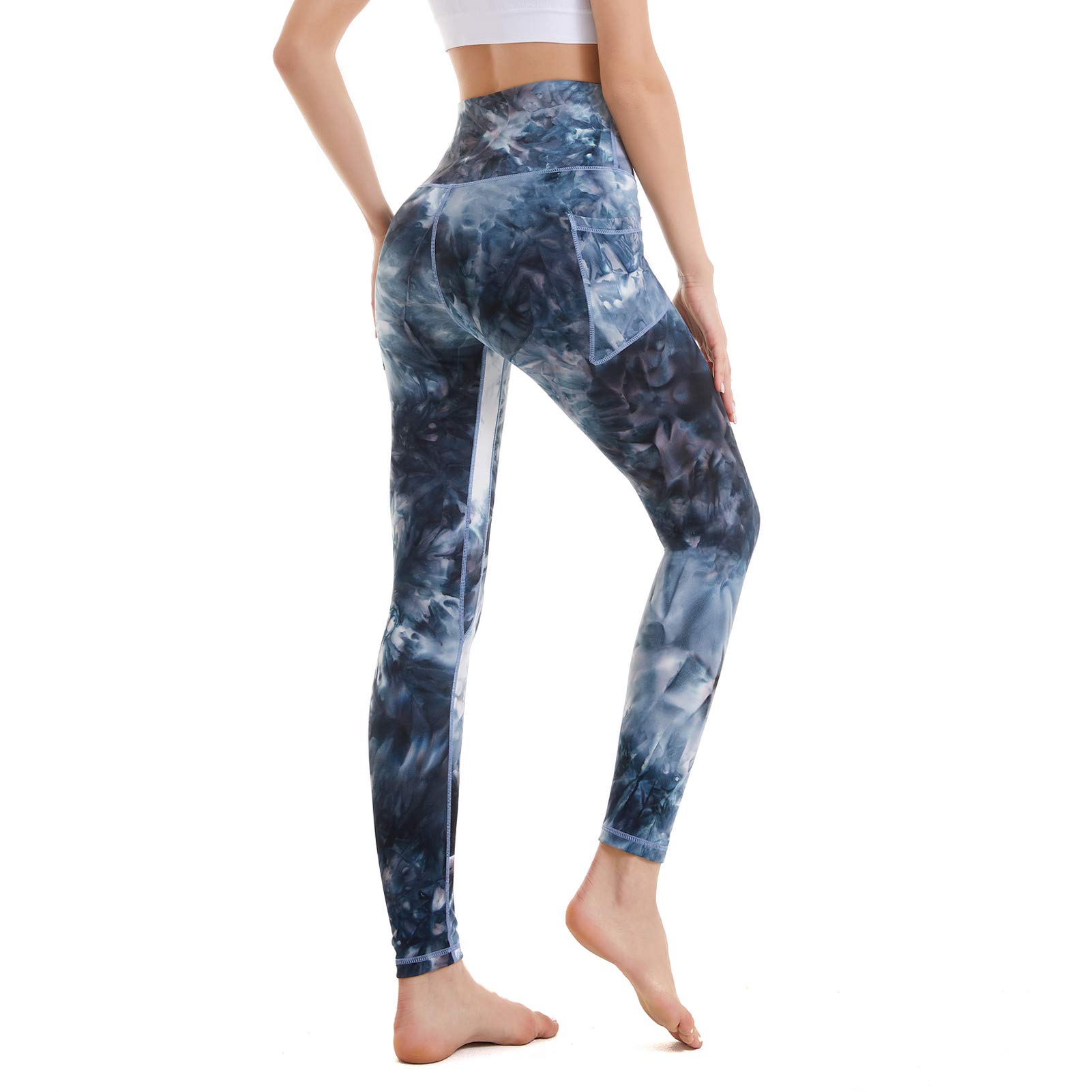 AMYTIS Legging de Sport Femme Pantalon de Yoga avec Poches Yoga Fitness Gym Taille Haute Leggings pour Femmes