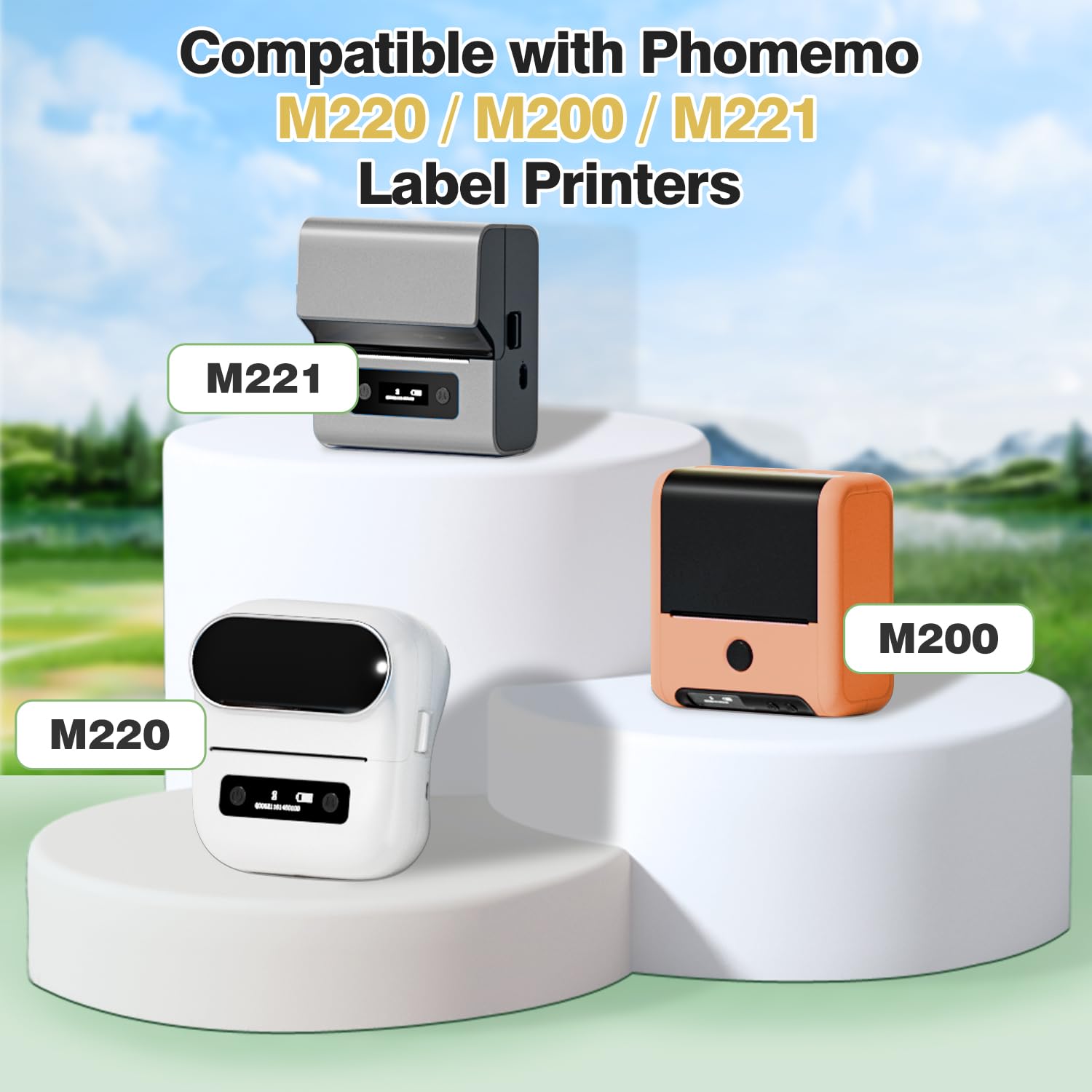 Phomemo Étiquette thermique auto-adhésive 70x80 mm compatible M200 100 pièces