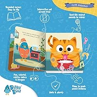 Vista 3 de Ditty Bird Touch & Feel Animals Edition Musical Books Fun Montessori Toys & Learning Resources Sensory Toys for Kids Interactive Toddler Books