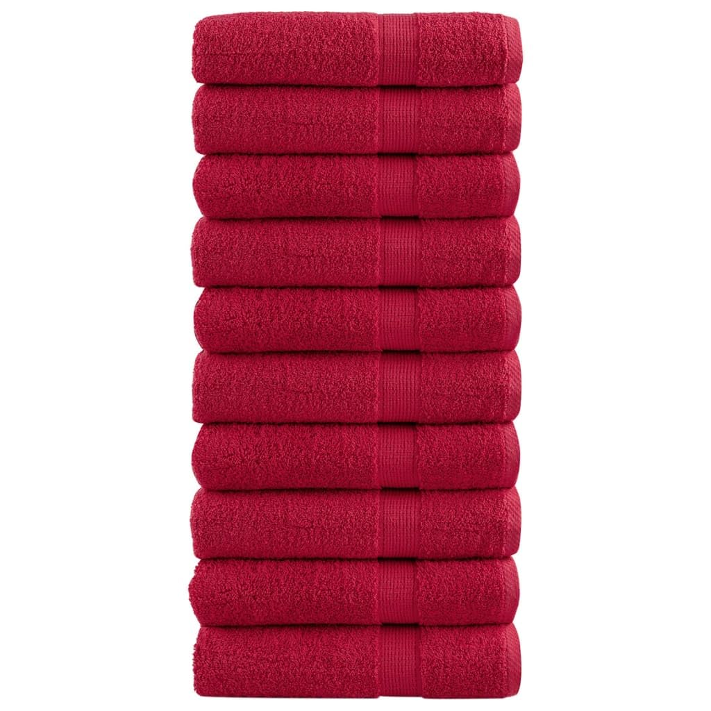 Furniture Select Premium Duschtücher SOLUND 10 Stück rot 70x140 cm 600 g/m²