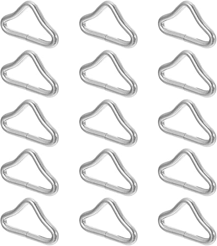 40 anillos triangulares de acero chapado en zinc, hebillas de trampolín duraderas para uso versátil de alta resistencia, manualidades, cuero y más