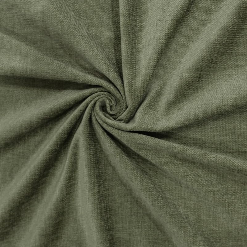 Chenille Textured Fabric Decorative Soft Rich Cloth with Plain Colors for Sofa, Furnishing, Upholstery, Curtains, Cushions and Craft (Moss Green-1 Meter)-image-13
