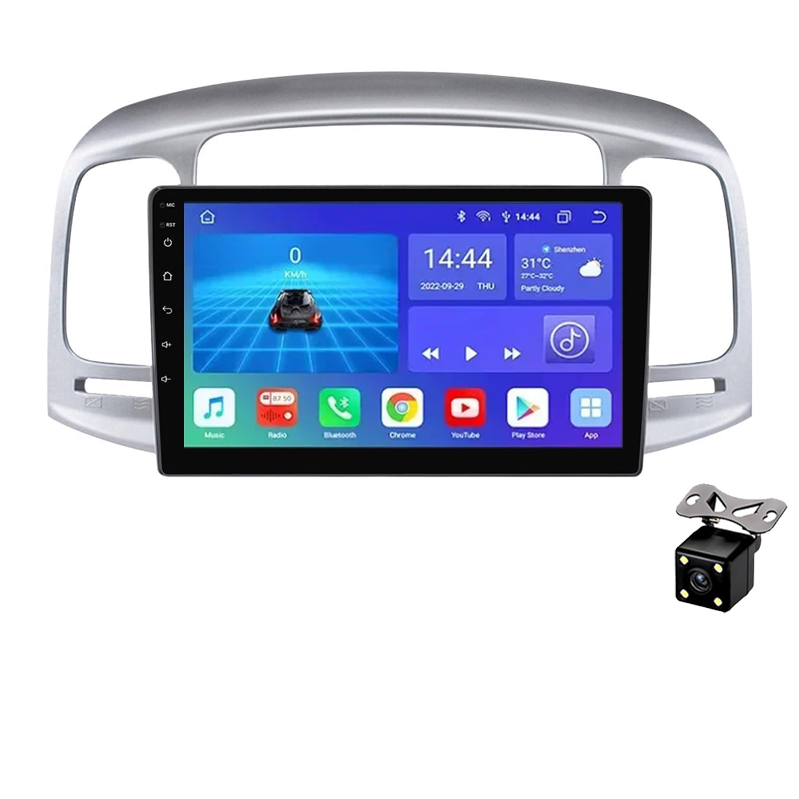 Autoradio Bluetooth per Hyundai Accent 2006-2011 con RDS/GPS/WiFi/Bluetooth/Radio FM/Telecamera di Retromarcia