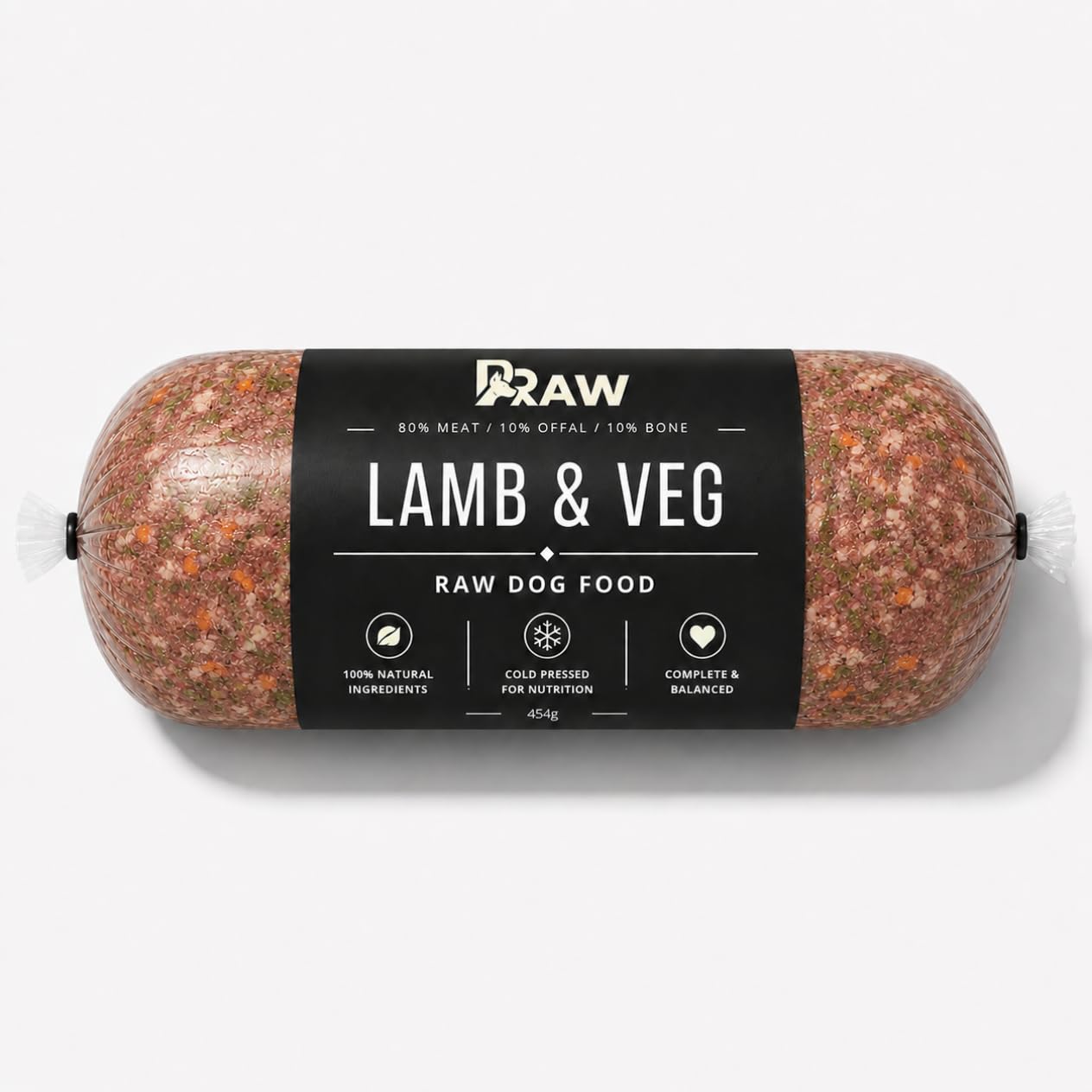 Prime Raw Mixed Frozen BARF Dog Food - 454g Rolls - Variety Flavours – Box of 10, 20, 30 Rolls - Premium Natural Barf Diet - High-Protein, Grain-Free & Nutrient-Rich (30, Lamb & Veg)