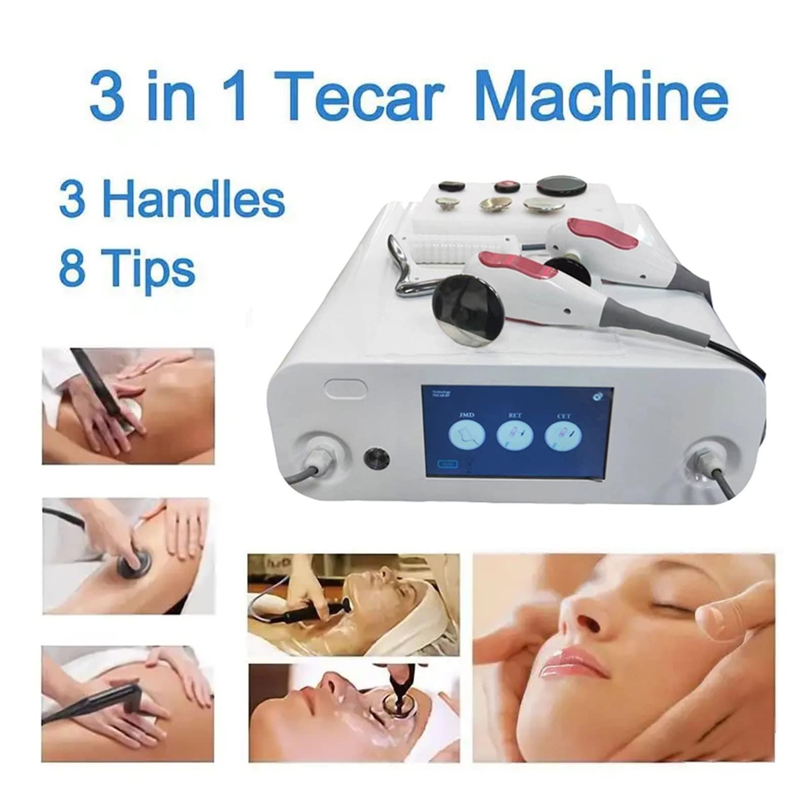 448KHZ Tecar Therapy Machine RES CET Monopole RF Energy Transfer Diatherapy Device do łagodzenia bólu mięśni, cellulitu, redukcji głębokiego