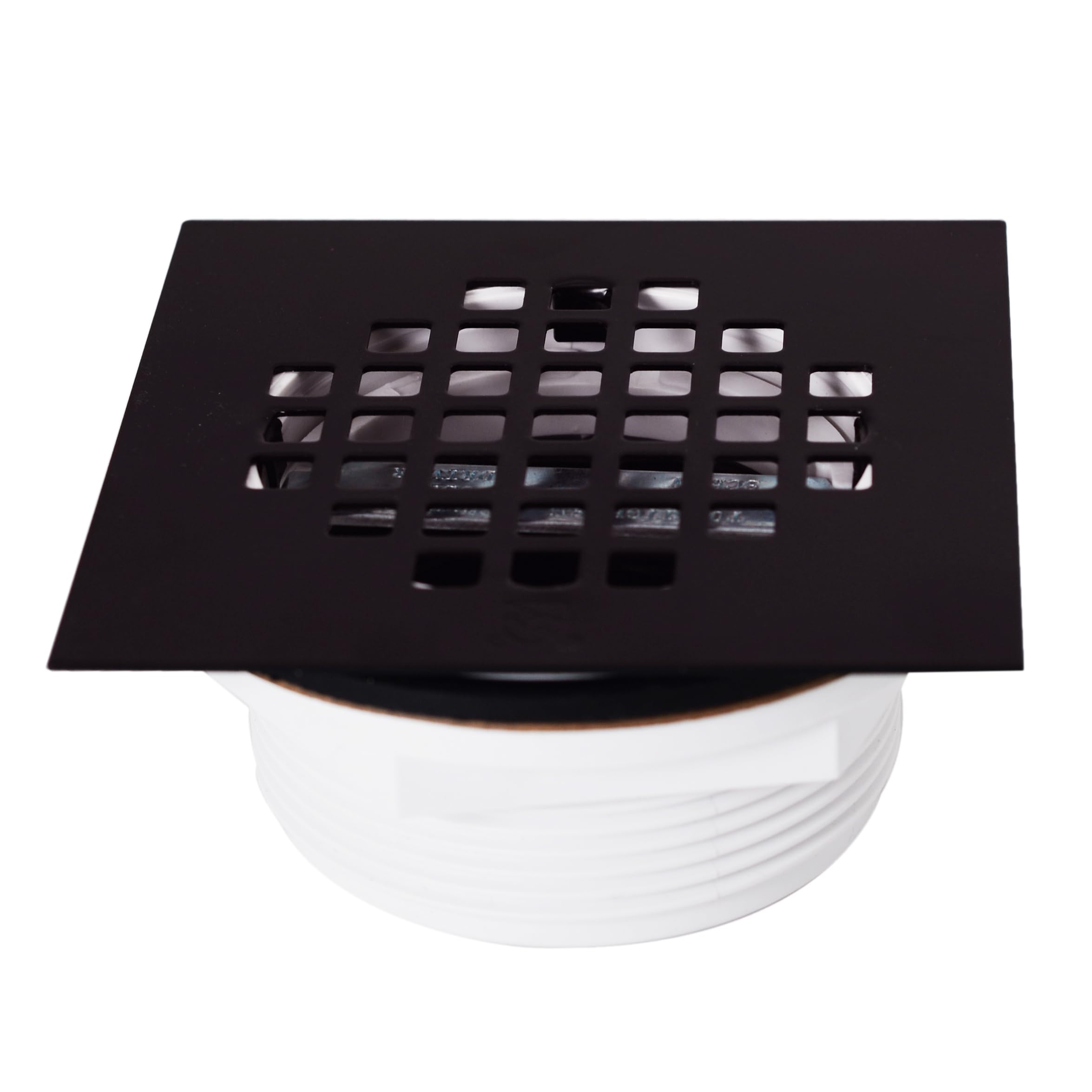 Westbrass Oil Rubbed Bronze A206ps-12 4-1/4" Square Grate Shower Drain Cover With 2" Sch 40 Pvc Drain Pipe,