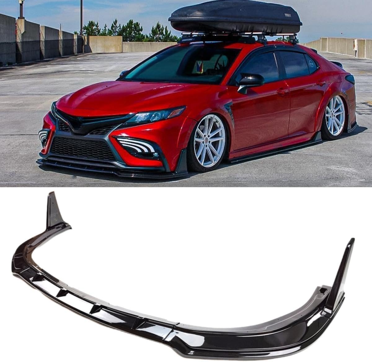 Front Bumper Lip Splitter 5 Piece Compatible with Toyota Camry SE XSE 2018 2019 2020 2021 2022 2023 2024 Yofer Style V2 Winglet Spoiler (Gloss Black)
