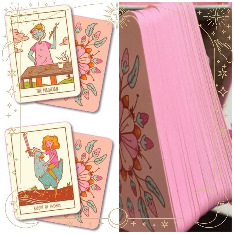 【タロットカード】可愛いピンク×ホワイトのデッキ✨プラスチック加工 ポーチ付 8199v70yM1L._AC_SY200_QL15_.jpg