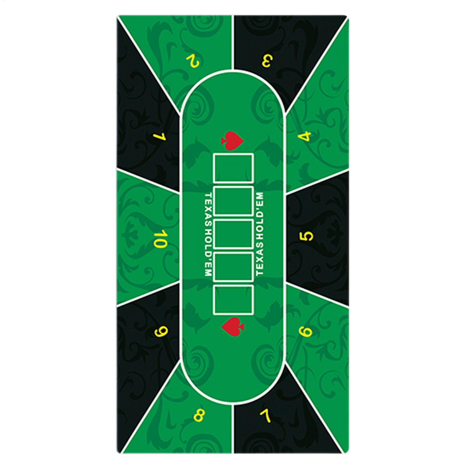 Poker-Tischmatte, Poker-Tischmatte – tragbare Spielmatte aus Gummi mit Poker-Layout, Holdemmatte für Zuhause, Gesellschaftsspielzimmer, Meetings