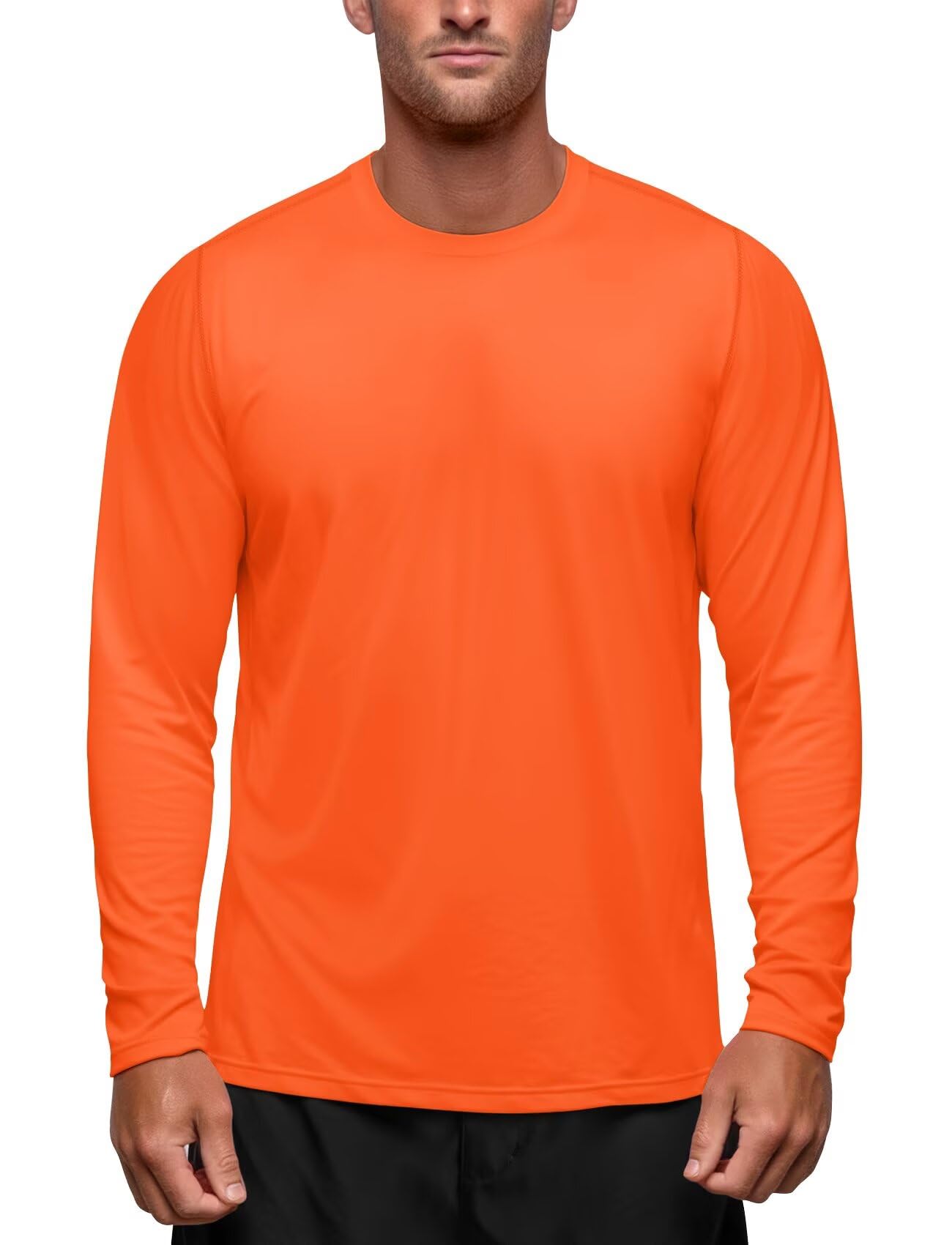 Zengjo Moisture Wicking Athletic Shirts for Men Long Sleeve Workout Running Gym Performance Tee UV/Sun Protection