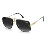 Casual Polarized Pilot Sunglasses, Black On Gold/Grey Shaded, 59/18/145