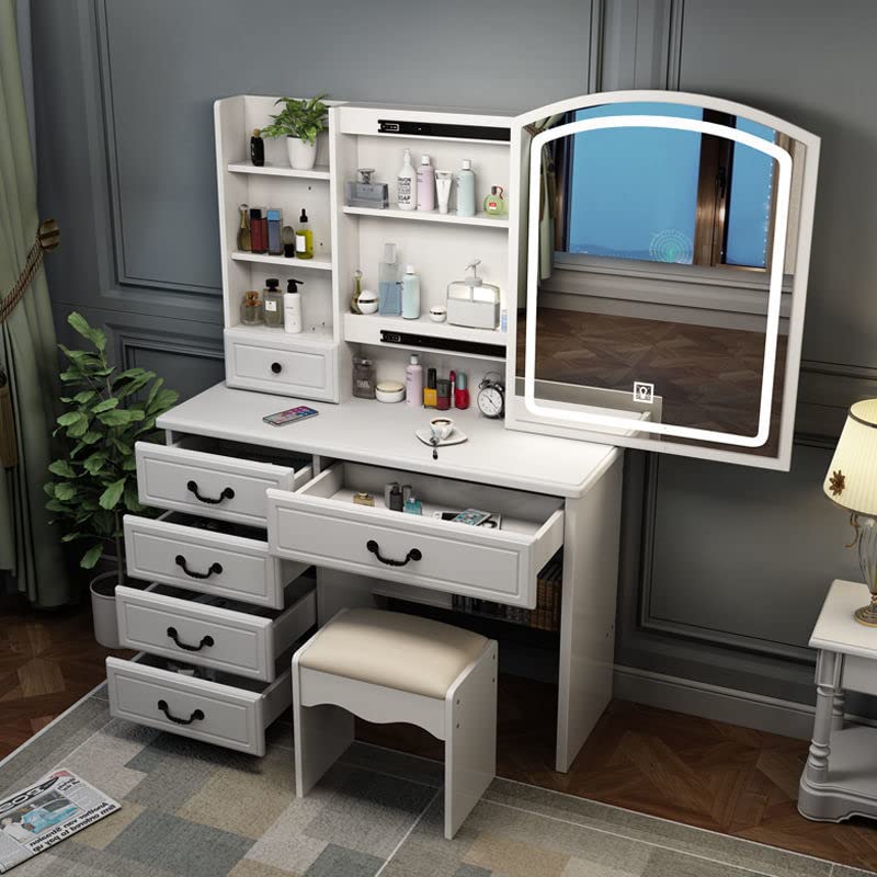 Buy Vanity Set Makeup Vanity Dressing Table with Sliding Lighted Mirror