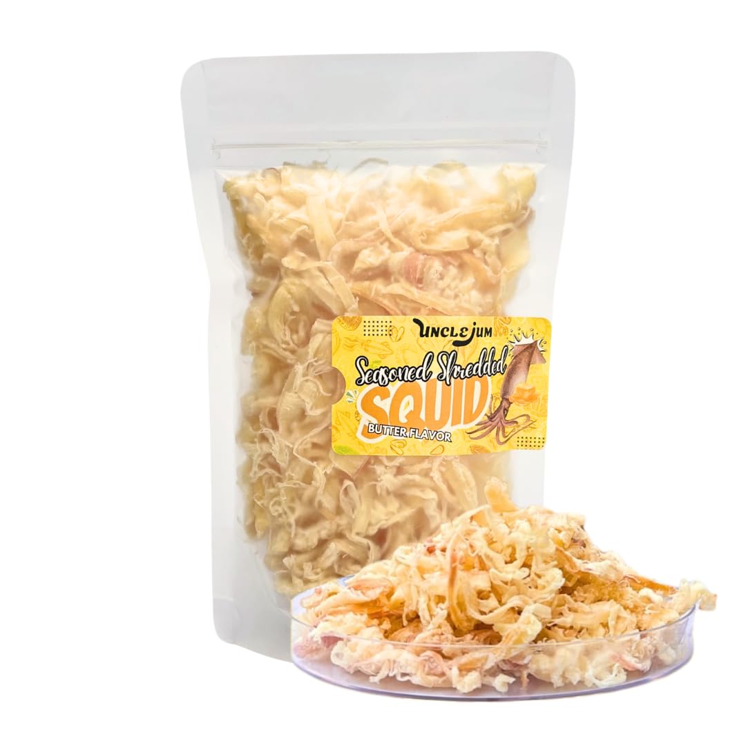 Unclejum Dried Seasoned shredded squid (butter flavor) 3.5oz.
