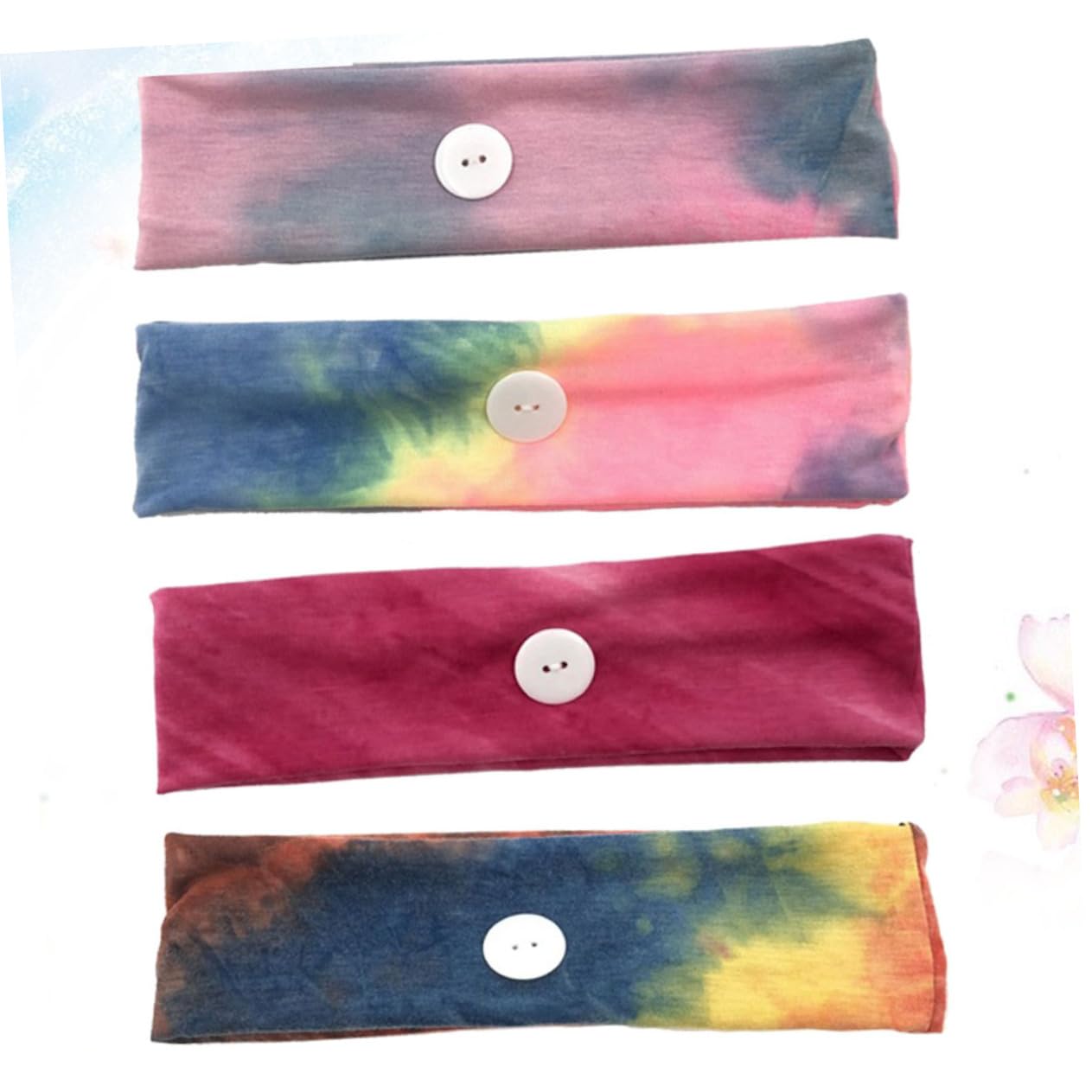 FRCOLOR 3 Set Di Fascia Per Il Fitness Con Orecchio Fascia Sportiva Polsini Traspirante Bottone Per Grigio Rosa Rosso 4 Pezzi*3
