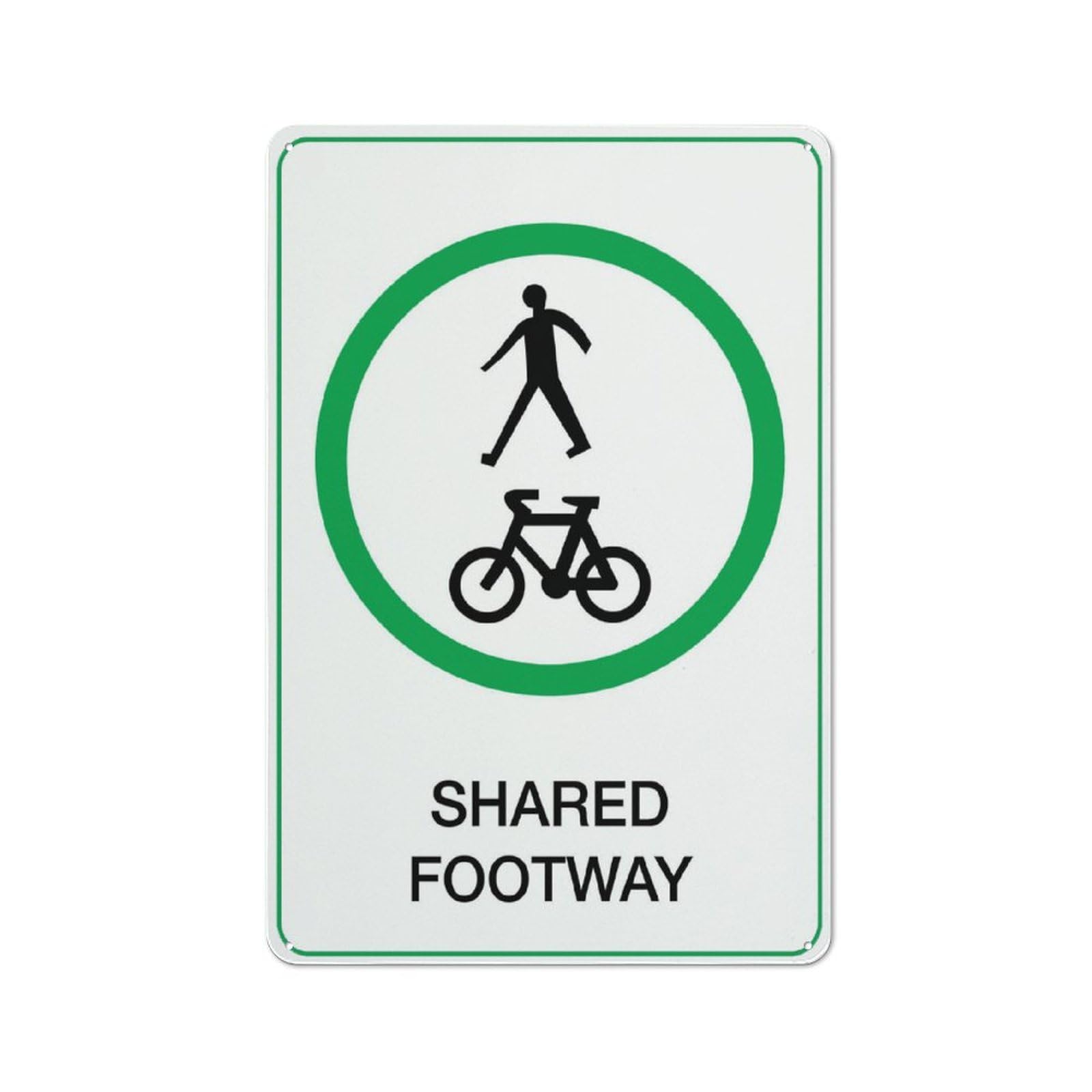 Bike Shared Footpaths Sign 12X8 Inches Metal Aluminum Signs, Weather Resistant, Weatherproof, Indoor Or Outdoor