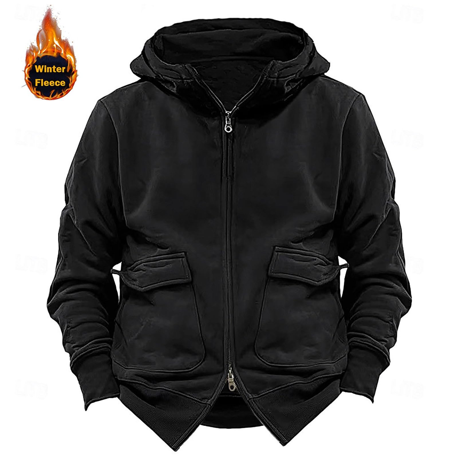 Felpa con cappuccio da uomo in pile con zip intera