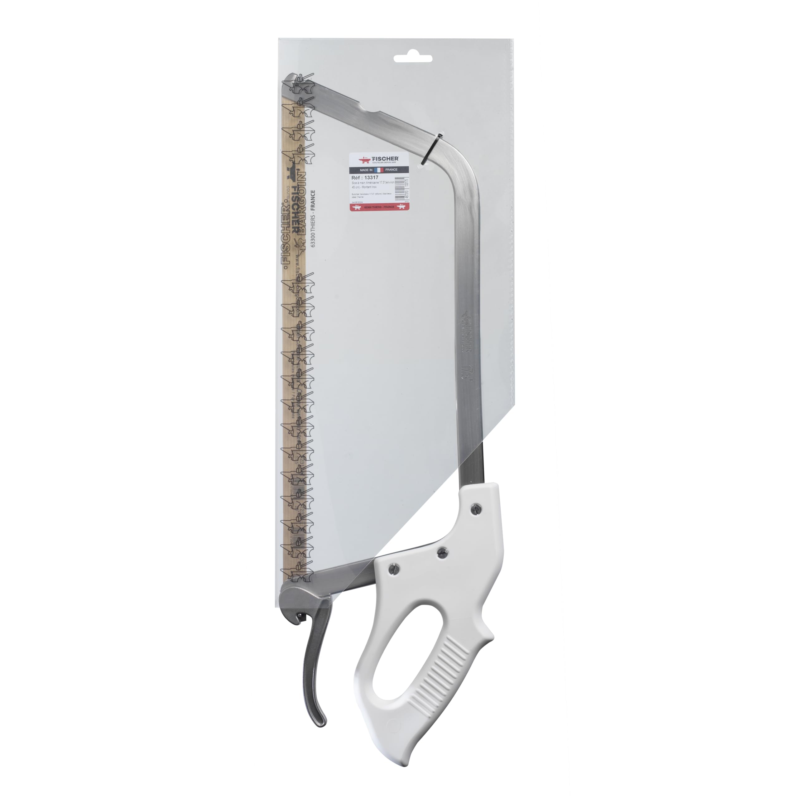 Scie de boucher professionnelle américaine, démontable inox 45 cm
