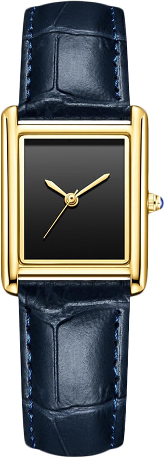 RORIOS Unisex Watch Valentines Couple Pair Quartz Watches Rectangular Wristwatch for Men Women Leather Strap Watch Roman Numeral Wristwatches