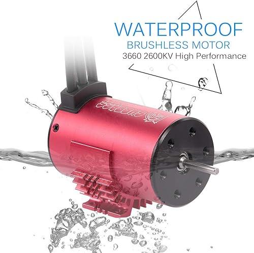 Miniatura 7 de GoolRC Surpass Hobby 3660 Motor sin escobillas y combinación ESC, motor sin escobillas de 2600 KV y ESC 60A para escala 1/10 RC Car Truck Accesorio