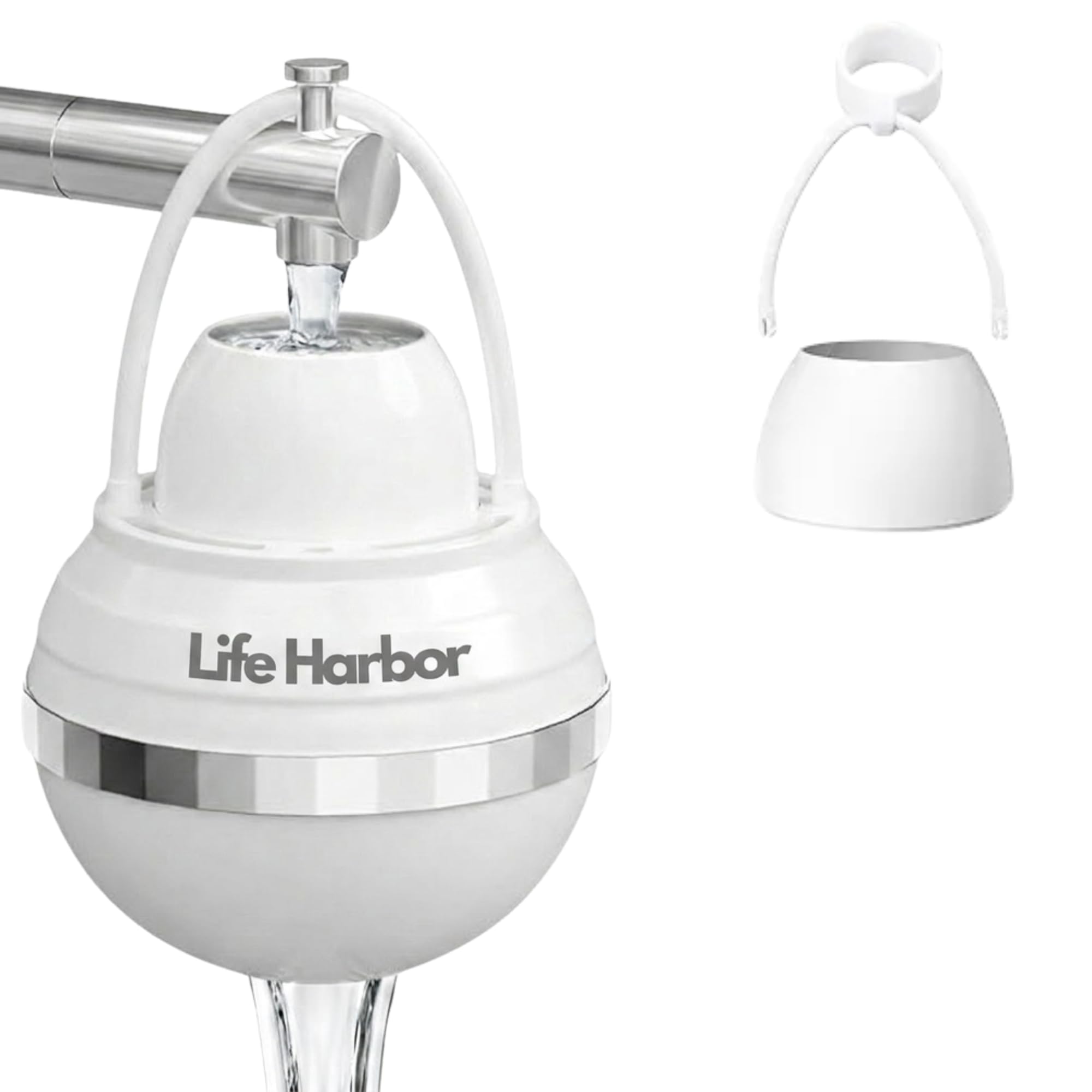 Life Harbor Bath Ball Softener | 8-Stage Hard Water Filter for Bathroom & Kitchen Tap, Bath Tub & Shower | Instant Water Softener, Reduces Chlorine, Improves Skin & Hair | 6-Month Cartridge Life-image-25