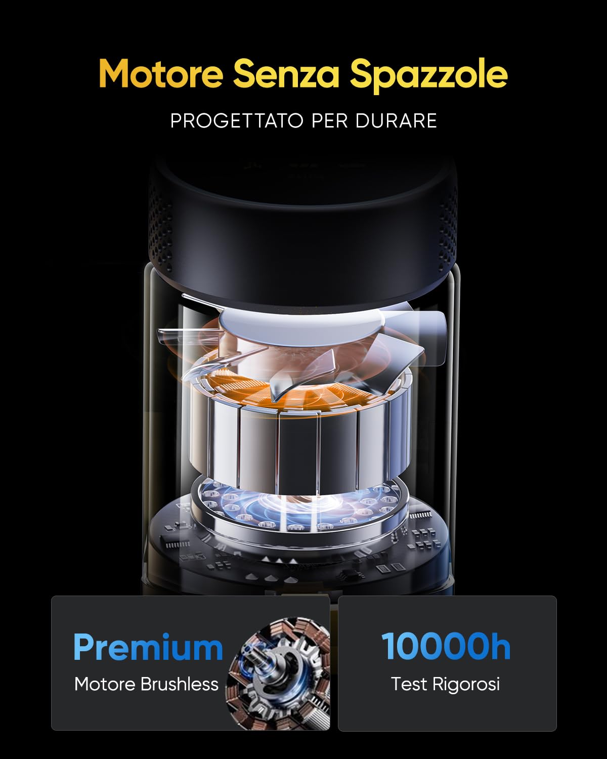 Vexilar Aspirapolvere Senza Fili 58000Pa/ 50Min Aspirapolvere Potente Scopa Elettrica Senza Fili Ultraleggero,Antigroviglio,V12 Aspirapolvere Senza Sacco
