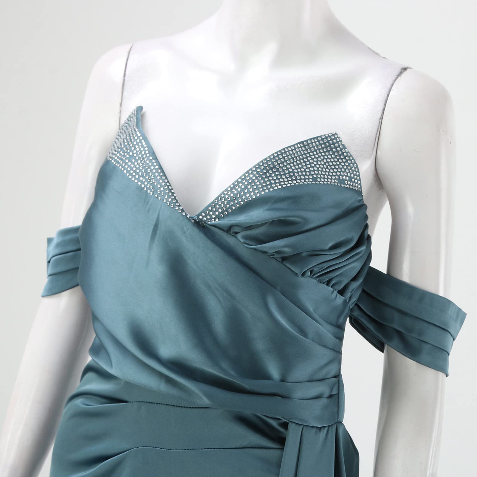 Abito Sera Damigella d'Onore Cerimonia Abito da Donna Classico Cocktail Party Vintage Eleganti Confortevole da Sera Senza Manica Spaghetti Ballo Abiti Ruffled Vestito Lungo Donna