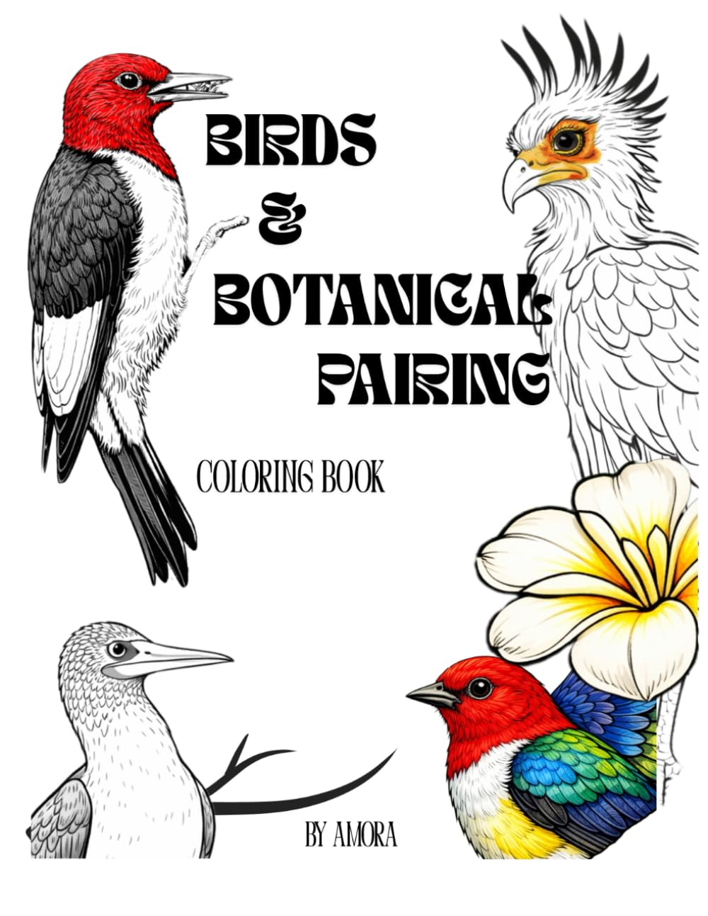 Birds and Botanical Pairing: Coloring book (Nature Adult Coloring Books)