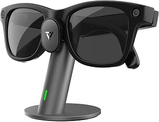 Station de Charge Carina S1 Compatible avec Ray-Ban Meta Lunettes Intelligentes(Gen 1&2), Support de Charge en Aluminium pour Wayfarer, Headliner, Skylar, Compact et Portable pour Voyage, Gris