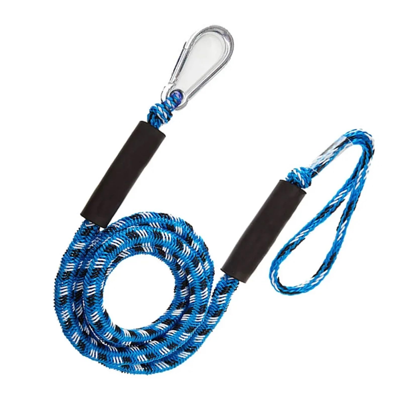 Soywim Blue Black Mooring Rope, 1.2M Wharf Mooring Rope Stretch Surf Boat Fishing Marine Bungee Dock Line Anchor Butt Accessories(Blue Black)