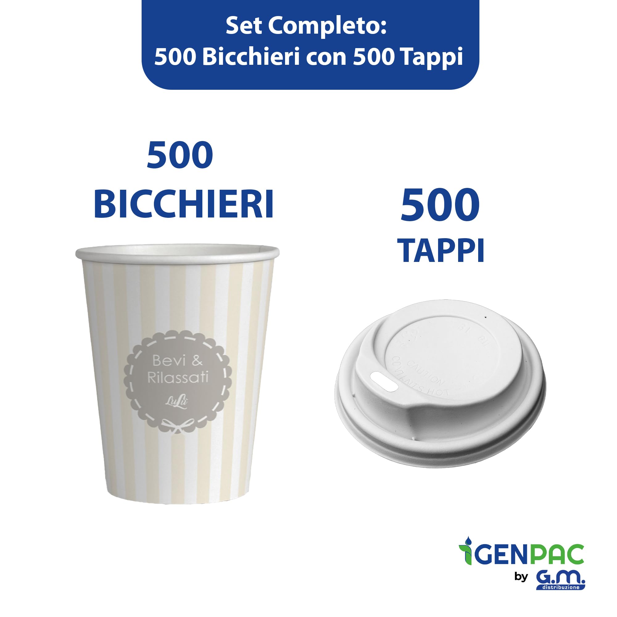 VPACKDOU Bicchieri Carta Caffè 236,8 Ml – Confezione Da 500, Extra Spessi, Anti-perdite, Per Bevande Calde/Fredde, Riciclabili