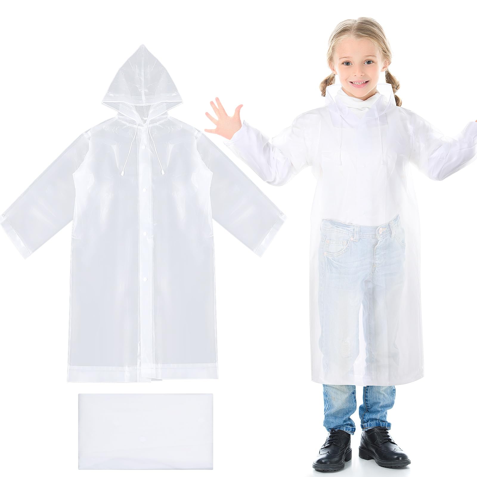 JEYORZY Regenponcho Set Für Kinder - 2 Stück Wasserdicht & Atmungsaktiv