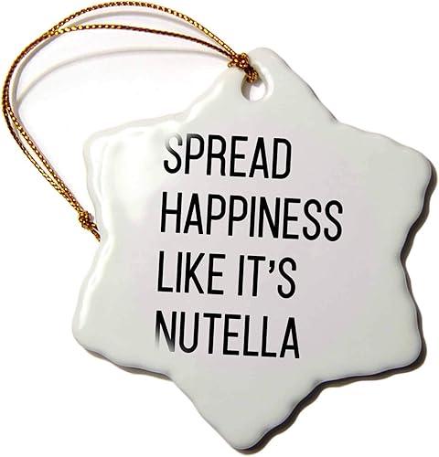 3dRose Tory Anne Collections Cotizaciones - Difundir la felicidad como su nutella - Adornos ORN_301780_1