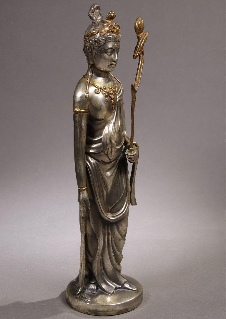 高村光雲　聖観世音菩薩　鋳銅 Amazon.co.jp: 高村光雲 原型 鋳銅 聖観音菩薩像 高さ46cm 置物 仏像