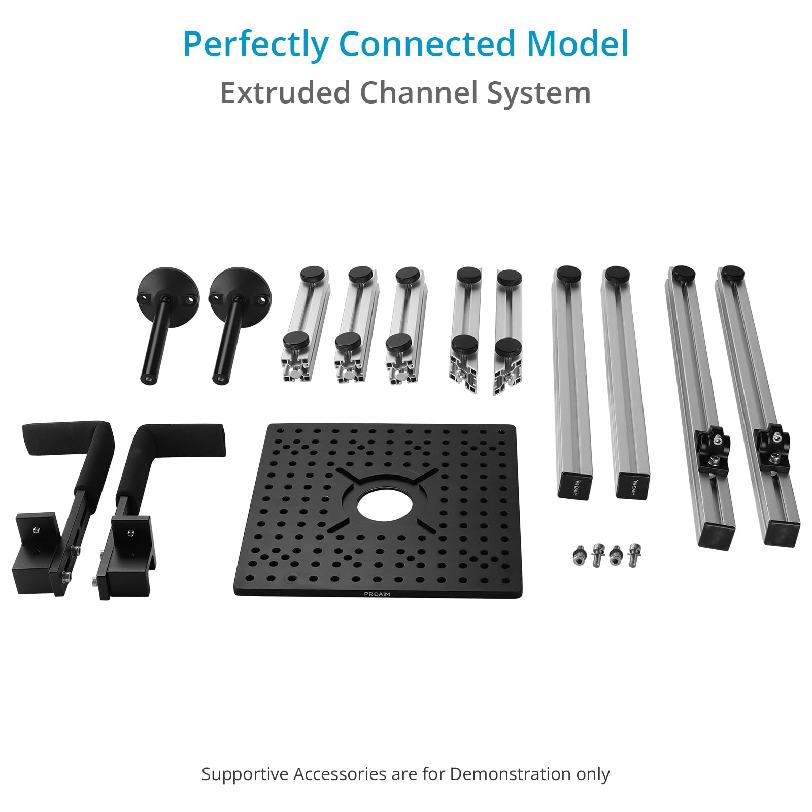 Proaim Smart Side Camera Car Mount Hostess Tray Kit. Piastra di formaggio con supporto Mitchell. Carico utile fino a 22.6kg/50lb. (CM-SSHT-01)