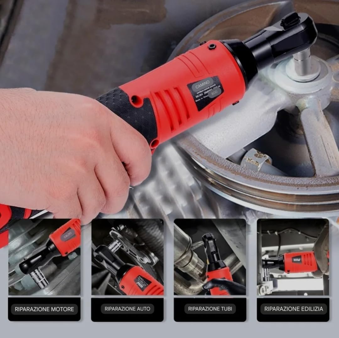 Chiave a cricchetto elettrica a batteria estesa 3/8" da 16,8 V, chiave a cricchetto elettrica da 55nm 400 giri/min